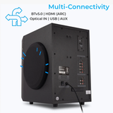 Zebronics dragon 1 190W RMS multimedia speaker system for computer desktop laptop Smart TV LED TV DVD player | BT v5.0 | HDMI (ARC) | Optical IN | USB | AUX | FM