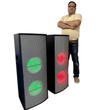 BASS MASTER D12 Hard duty professional multimedia DJ party loudspeaker system with 2 wireless MIC music system . 400 W RMS | Karaoke | compatible BT USB AUX