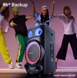 Zebronics Ginox Pro 240W RMS DJ & Karaoke Trolley Speaker | UHF Mic | Reverb