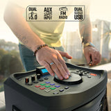 ZEBRONICS New Launch Riser Party DJ Speaker, 210W, Instant Karaoke Maker, Dual Wireless UHF Mic, Dual Bluetooth & USB, AUX, HDMI ARC, Guitar Input, TWS, Powerful 25.4cm Drive, Bass Booster