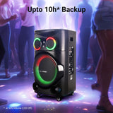 Zebronics GINOX Plus 160W DJ Party Trolley Speaker | Karaoke, BT v5.0, 2 Wireless Mics, RGB LED