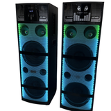 Bass Master TOP 1010 Fire Light 300W DJ Party Tower Speaker Pair with Dual 10-Inch Woofers, Bluetooth, USB, AUX, Karaoke & Wireless Mic