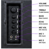 Bass Master TOP 1010 Fire Light 300W DJ Party Tower Speaker Pair with Dual 10-Inch Woofers, Bluetooth, USB, AUX, Karaoke & Wireless Mic