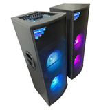 BASS MASTER D12 Hard duty professional multimedia DJ party loudspeaker system with 2 wireless MIC music system . 400 W RMS | Karaoke | compatible BT USB AUX