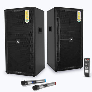 Zebronics Zeb-Kong 380W RMS DJ tower Speaker | Karaoke Compatible | Dual UHF MIC for singing | Bluetooth | USB | AUX | FM