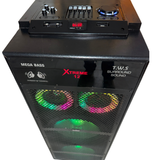 DJ Stone Xtreme 12 Single DJ Tower Speaker | 200W RMS | Dual 12” Woofer | Karaoke 2 Mic input port | Bluetooth USB AUX FM