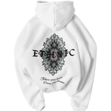 Men’s Ethnic Printed White Hoodie – Winter Hooded Sweatshirt with Back Design
