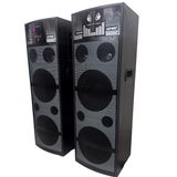 Bass Master TOP 1010 Fire Light 300W DJ Party Tower Speaker Pair with Dual 10-Inch Woofers, Bluetooth, USB, AUX, Karaoke & Wireless Mic