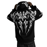 Black Mafia Kangaroo Pocket Hoodie for Men – Tribal Back Print Premium Winter Wear