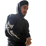 Black Mafia Kangaroo Pocket Hoodie for Men – Tribal Back Print Premium Winter Wear