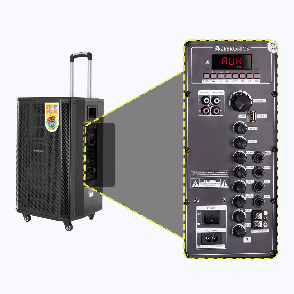 Zebronics Metal Zeb-Monster Pro 2X12L1 120W trolley speaker | Dual