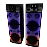 Bass Master TOP 1010 Fire Light 300W DJ Party Tower Speaker Pair with Dual 10-Inch Woofers, Bluetooth, USB, AUX, Karaoke & Wireless Mic