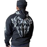 Black Mafia Kangaroo Pocket Hoodie for Men – Tribal Back Print Premium Winter Wear