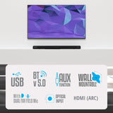 Zebronics ZEB-Jukebar 3820A PRO Alexa Built-in Soundbar 80W RMS | HDMI ARC | Bluetooth 5.0 | Dual Built-in Subwoofers | Smart App Control