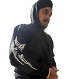 Black Mafia Kangaroo Pocket Hoodie for Men – Tribal Back Print Premium Winter Wear