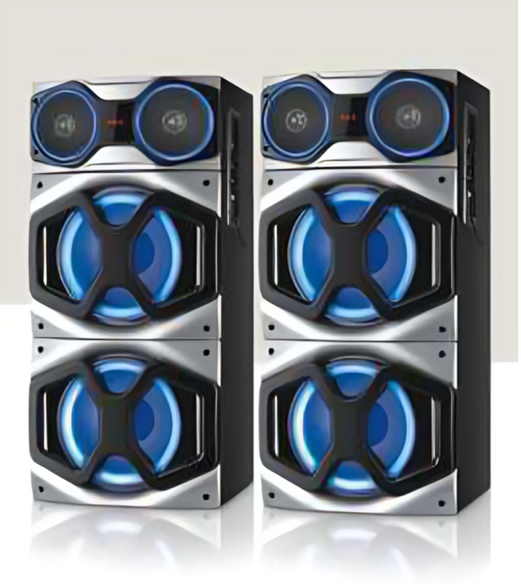 Cemex B3208 Multimedia Party DJ tower speaker with single wireless MIC model. 20000W PMPO Moving light