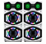 CEMEX B-3208-DX Dual Tower Speakers Without Wireless Microphone | 4 x 8 Inch Woofers | RGB LED Lights | Remote Control | Karaoke & Music System
