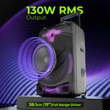 Zebronics Zeb-Dazzio Bluetooth Party Speaker with Wireless Karaoke Mic, RGB Lights & Powerful Bass