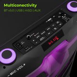 Zebronics Zeb-Dazzio Bluetooth Party Speaker with Wireless Karaoke Mic, RGB Lights & Powerful Bass