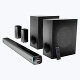 Zebronics Juke Bar 9550 Pro Dolby 5.2 soundbar with dual wireless subwoofers and rear satellite speakers