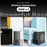 Zebronics Juke Bar 9550 Pro dual 16.51cm wireless subwoofers with 125W power each