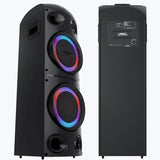 ZEBRONICS New Launch Knock Party DJ Speaker, 230W, Karaoke, Dual Wireless UHF Mic, Dual Bluetooth & USB, Guitar Input, Mic, Aux, A/B Cross Fader, RGB LED, Dual 20.32cm Full Range Drivers