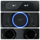 ZEBRONICS New Launch Knock Party DJ Speaker, 230W, Karaoke, Dual Wireless UHF Mic, Dual Bluetooth & USB, Guitar Input, Mic, Aux, A/B Cross Fader, RGB LED, Dual 20.32cm Full Range Drivers