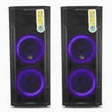 Zebronics Zeb-Mighty Plus 12inch dual Dj Speaker 300W With LED Lights (Black) | Karaoke compatible | BT USB AUX