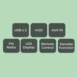 ZEBRONICS Zeb-Mighty with led light 210 W RMS Dj Speaker with 2 wireless UHF MIC  Karaoke | BT | USB | AUX