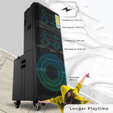 Zebronics Zeb-Mytho Plus bluetooth karaoke professional DJ trolley speaker 660W RMS | Echo / Delay / Reverb / Guitar volume controls