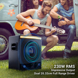 ZEBRONICS New Launch Thrum Party DJ Speaker, 230W, Karaoke, Dual Wireless UHF Mic, Supports Bluetooth, USB, Aux, Guitar Input, Dual 6.3mm Mic Input, Karaoke Maker, DJ BGM Effects, 3D EQ, Bass Booster