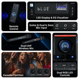 ZEBRONICS New Launch Thrum Party DJ Speaker, 230W, Karaoke, Dual Wireless UHF Mic, Supports Bluetooth, USB, Aux, Guitar Input, Dual 6.3mm Mic Input, Karaoke Maker, DJ BGM Effects, 3D EQ, Bass Booster