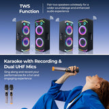 Zebronics Vox Plus Karaoke Speaker with Dual UHF Wireless Microphones