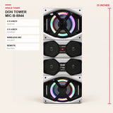CEMEX Don Tower Mic-B-8844 Tower Speaker | Dual 8-Inch Woofers, Wireless Mic & Remote