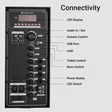 Zebronics GINOX Plus 160W DJ Party Trolley Speaker | Karaoke, BT v5.0, 2 Wireless Mics, RGB LED