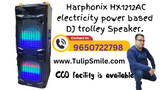 Harphonix (HX) Black DJ Party Speaker HX 1212 AC | Driver size is 12inch dual | Karaoke compatible | BT | USB | AUX