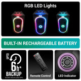 Zebronics Roxor Pro 120W Bluetooth Party Speaker with Dolby Audio, Wireless Karaoke Mic, HDMI ARC, RGB Lights & Deep Bass