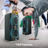 Zebronics Roxor Pro 120W Bluetooth Party Speaker with Dolby Audio, Wireless Karaoke Mic, HDMI ARC, RGB Lights & Deep Bass