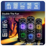 Zebronics Zeb-Thump 222 with RGB Lights, 40W Bluetooth Trolley Speaker, Wireless Mic, Karaoke, TWS & Rechargeable Battery. New