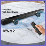 Zebronics Sonata 1 soundbar with dual 16W drivers and remote control