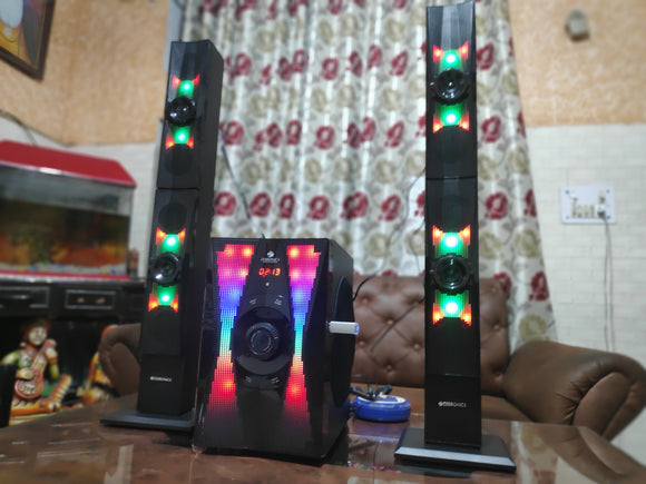 Zebronics Zeb-Sky 2.1 floor standing speaker | RGB light | deep bass | Wireless BT / USB / SD / FM / AUX